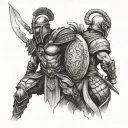 gladiators VS vikings warrior black tattoo design idea
