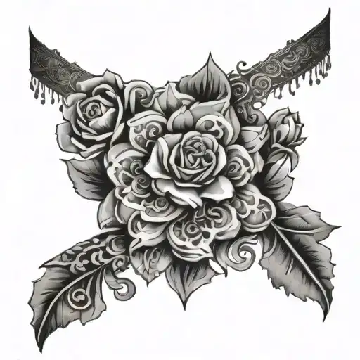 Thigh cuff garter design made tattoo design idea