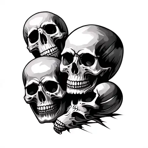 dont lose sight and skulls tattoo design idea