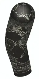 A globe with binary code wrapping around it, symbolizing travel and hacking tattoo design idea