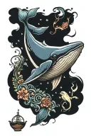 whale tattoo design idea