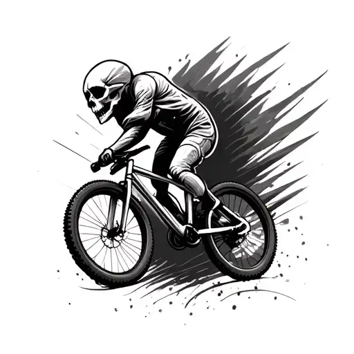 Skull mtb bike tattoo design idea