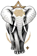 elephant  and star of David tattoo design idea