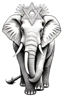 elephant  and star of David tattoo design idea