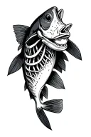 trout skeleton tattoo design idea
