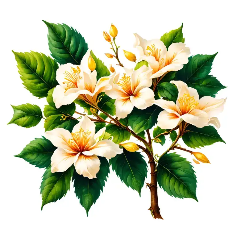 honeysuckle vine growing tattoo design idea