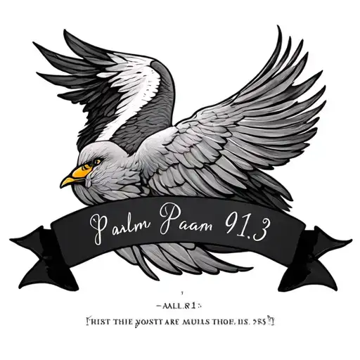 psalm 91:13 tattoo design idea