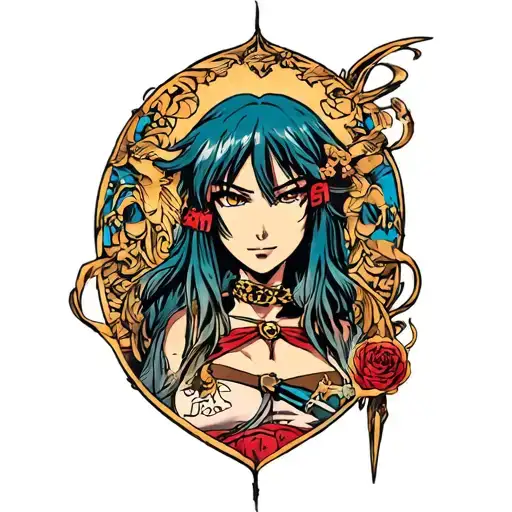 "Eva Atreus Piper" one piece anime characters tattoo design idea