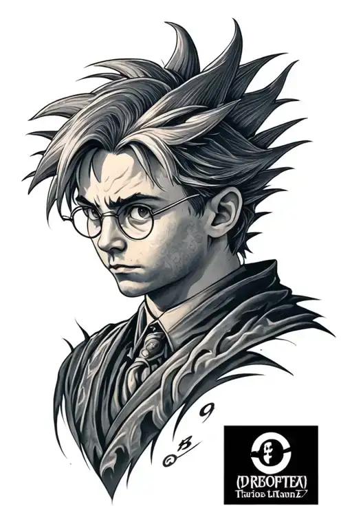 harry potter, 19-08 and dragon ball Z full sleeve tattoo tattoo design idea