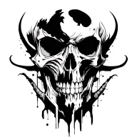 evil skull rippng skin  tattoo design idea