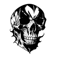 evil skull rippng skin  tattoo design idea