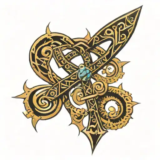 tribal ankh  tattoo design idea