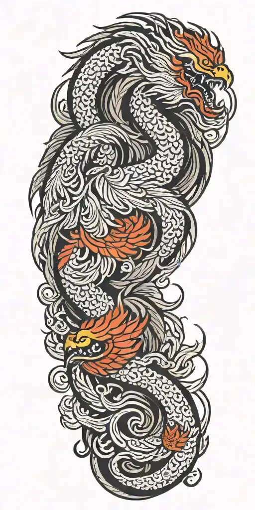 phoenix rising tattoo design idea