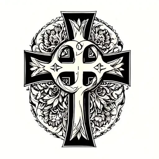 Orthodox cross tattoo design idea