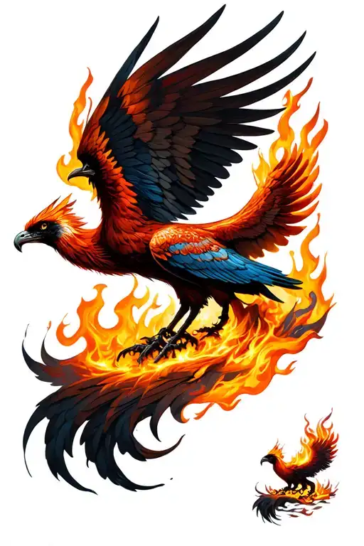 A phoenix rising from the ashes, with the bird’s flames and wings wrapping around your forearm. This would cover the ent tattoo design idea