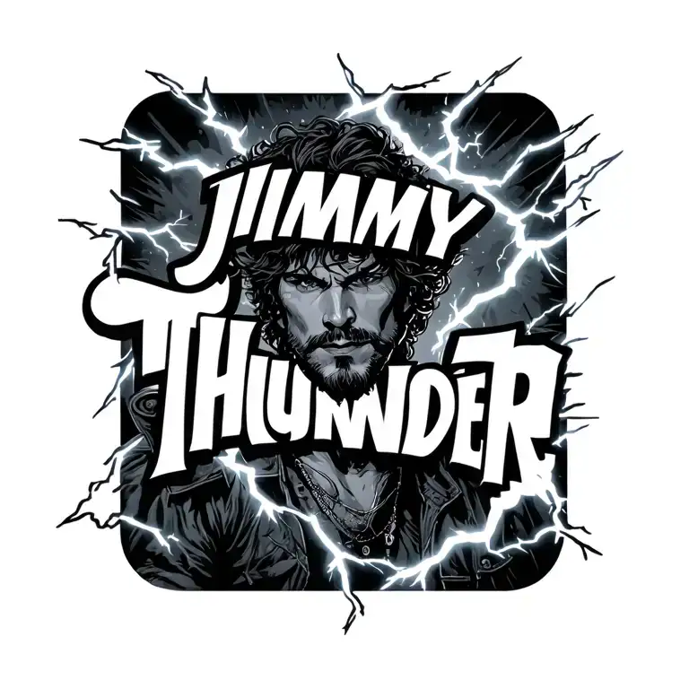 "Jimmy Thunder" lightning striking tattoo design idea