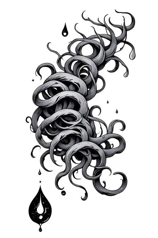 medusa tear drops falling tattoo design idea