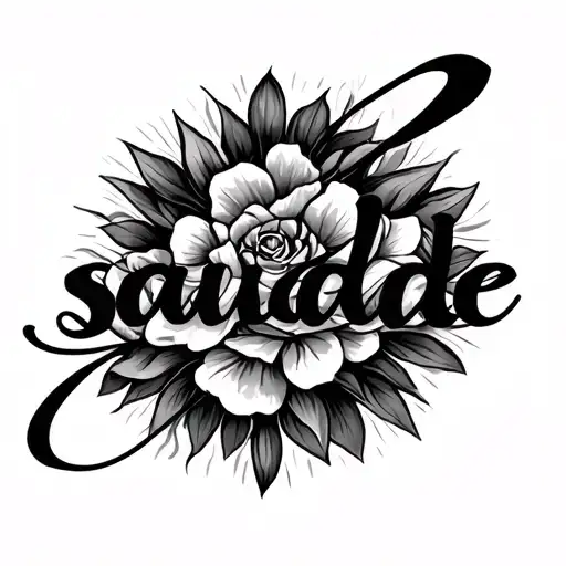 The word "saudade" is written in fine and elegant cursive writing at the end of the word, the last loop of the "e" stretches tors tattoo design idea
