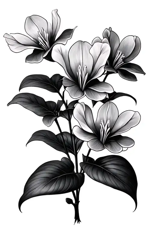 cyclamen intertwined tattoo design idea