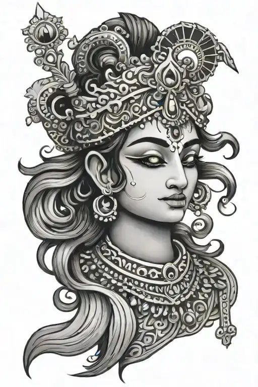 name of Krishna tattoo design idea