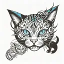 cool cats tattoo design idea