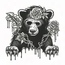 Grateful Dead bear melting tattoo design idea