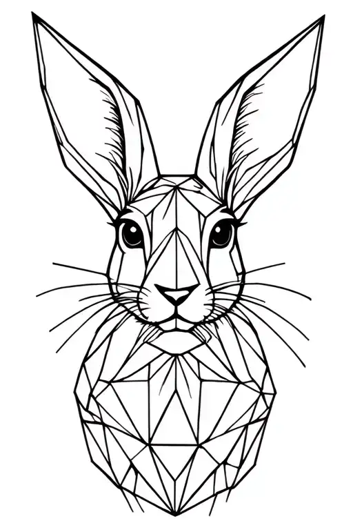 hare polygon tattoo design idea