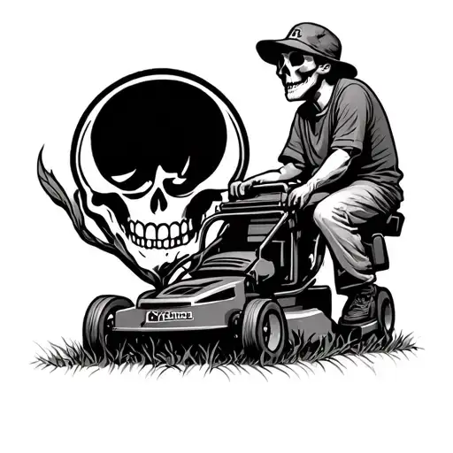 grateful dead lawnmowing tattoo design idea