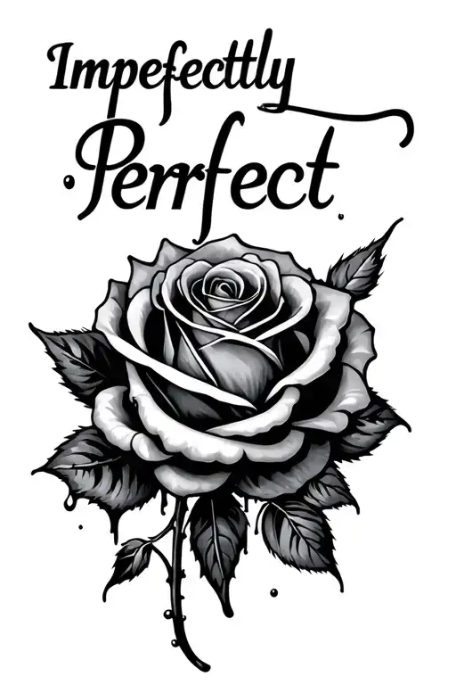 "Imperfectly Perfect" Bleeding rose intertwined tattoo design idea