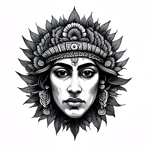 Simple Pachamama tattoo design idea