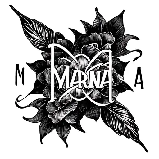 "MARINA " Name Design: Write name of my tattoo design idea