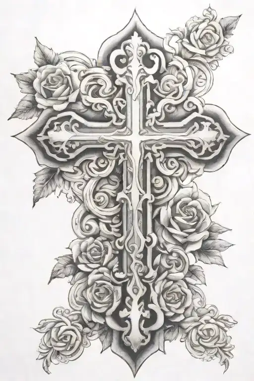 kids, cross tattoo design idea
