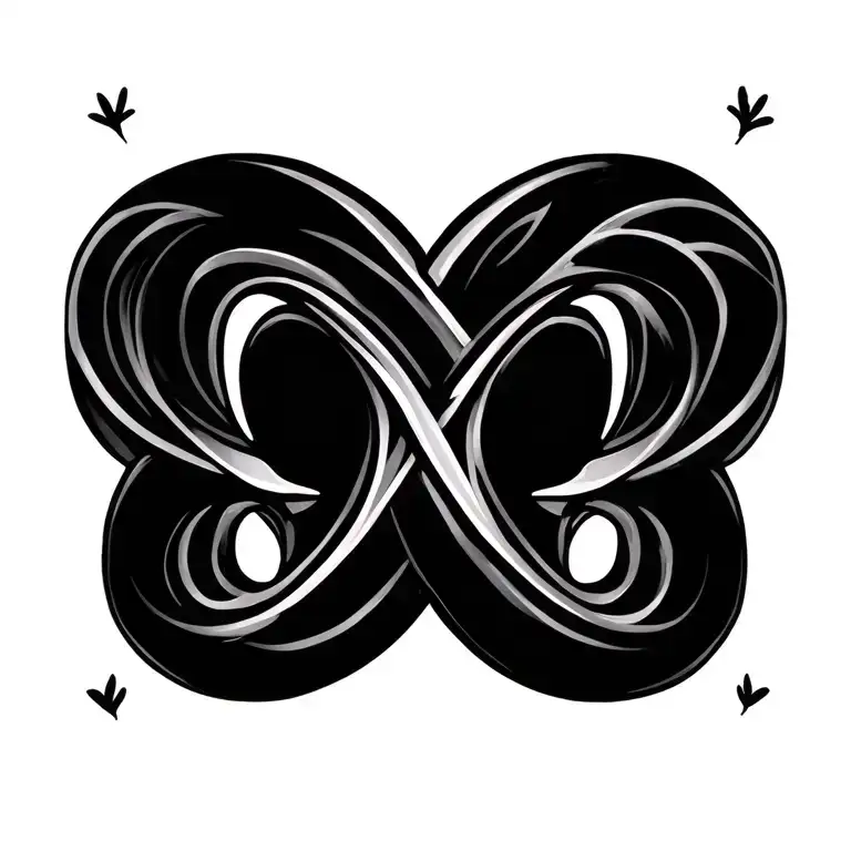 Infiniti symbol with kids birthdays and marriage day  tattoo design idea