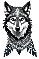 Taj Mahal Wolf Aztec tattoo design idea