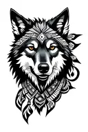 Taj Mahal Wolf Aztec tattoo design idea