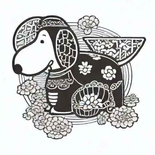 Japanese-inspired Snoopy tattoo tattoo design idea