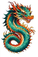 four japanes dragon wrapped around arm tattoo design idea
