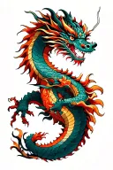 four japanes dragon wrapped around arm tattoo design idea