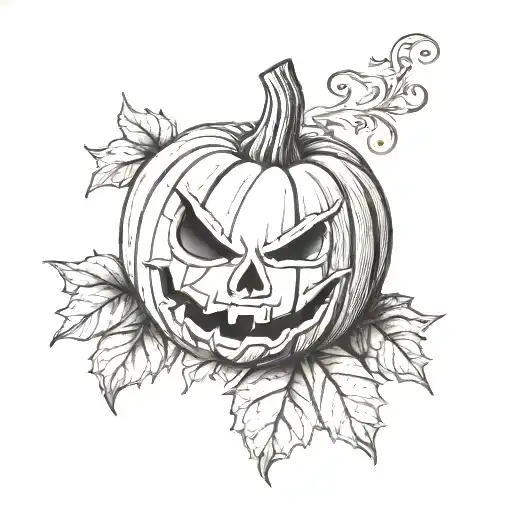 Pumpkin tattoo design idea