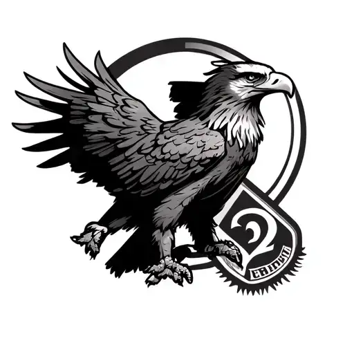 eagle (benfica) with a number 2 on it tattoo design idea