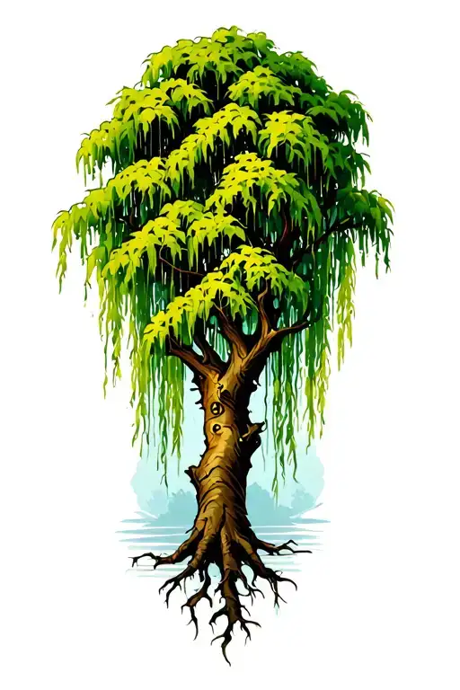 Weeping Willow Tree tattoo design idea
