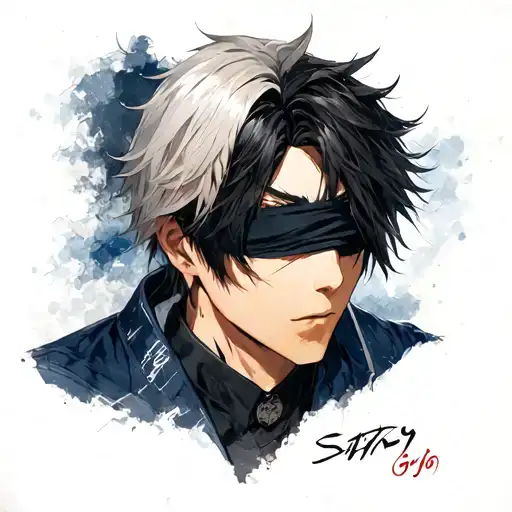 gojo satoru gojo without blindfold anime tattoo design idea