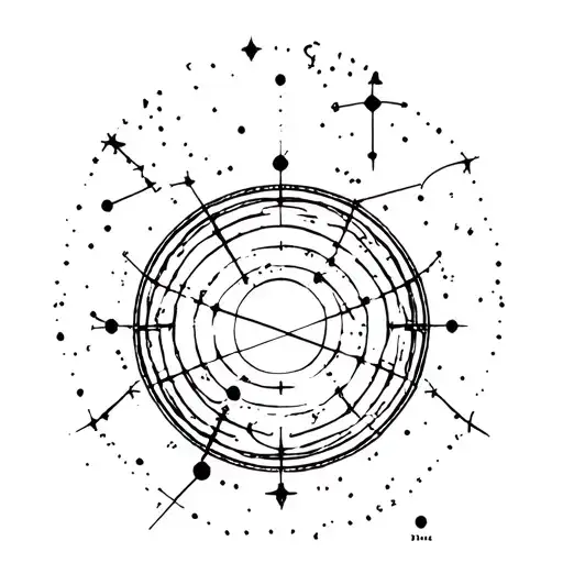 gemini aquarius constellation merging tattoo design idea