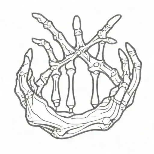 hand bones fearn none trust God  tattoo design idea