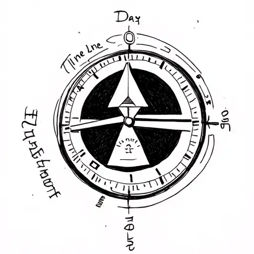 Pink Floyd's time with the line one day closer written somewhere on it. simple and an hour glass. maybe line art tattoo design idea
