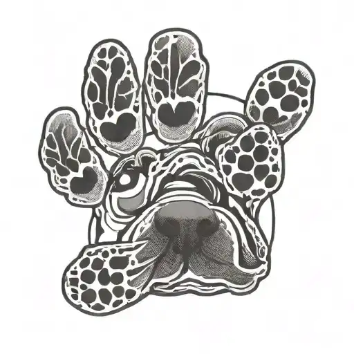beagle paw print, Charlie, Halo ring tattoo design idea