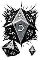 D 20 sided dice tattoo design idea