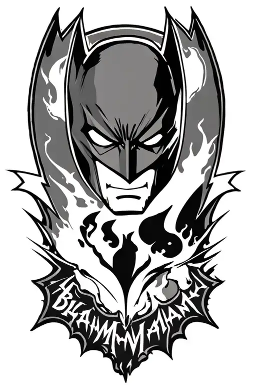 Batmam Emblem ripping through the skin tattoo design idea
