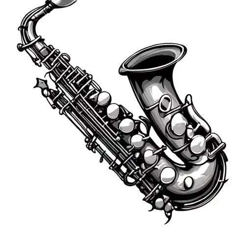 Saxophone tattoo design idea