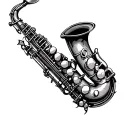Saxophone tattoo design idea